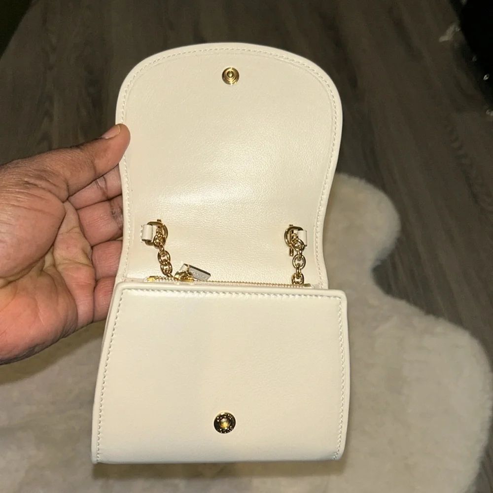 Roxy Calfskin Medium Blondie Chain Wallet Mystic White - Picture 4 of 8
